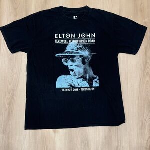 Men’s Large Black Elton John 2018 Farewell Yellow Brick Road Tour Tshirt Toronto